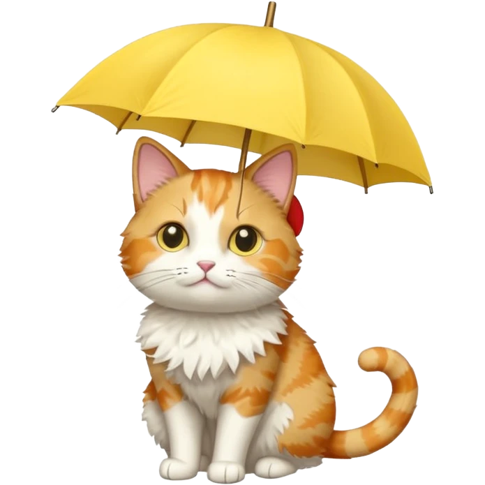 Cat with yellow umbrella emoji