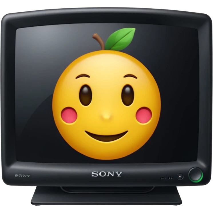 старый черный телевизор Sony с ярко зеленым пиксельным экраном  emoji