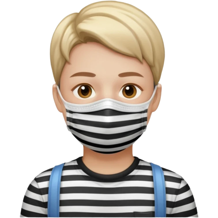 thief with stripped shirt, face mask emoji