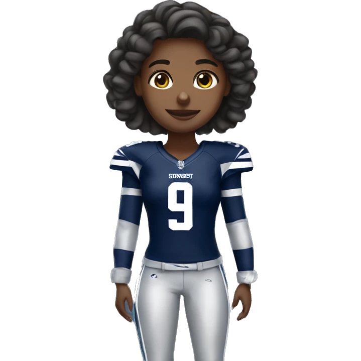 girl in a dallas cowboys jersey emoji