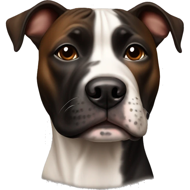 Realistic black and brown staffy dog emoji