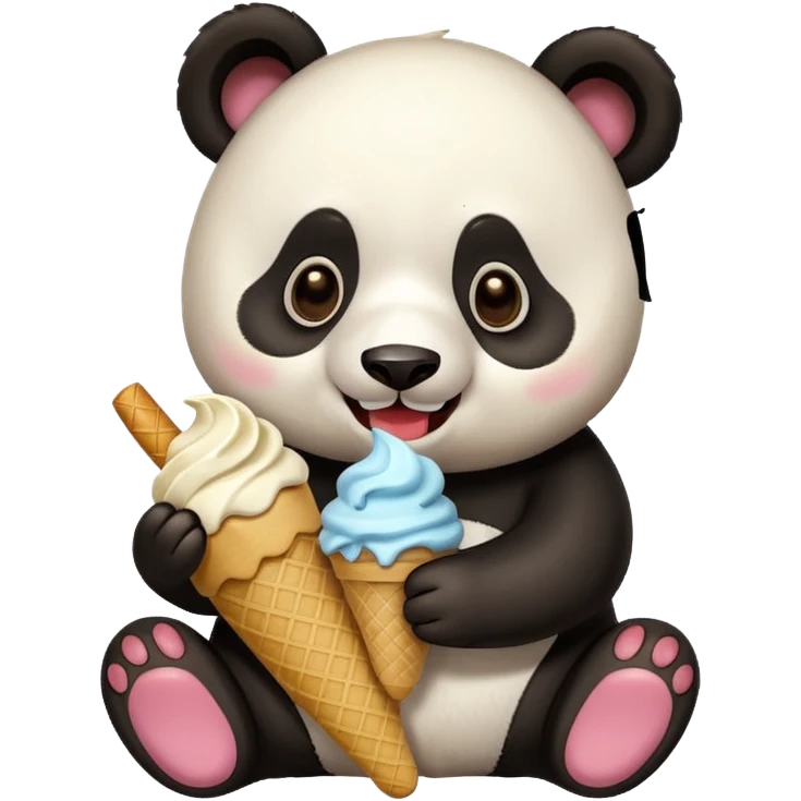 Panda eating ice cream emoji