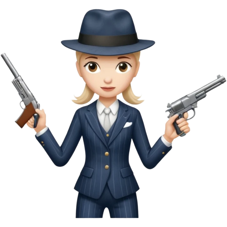 A balerina in with a gangster style emoji