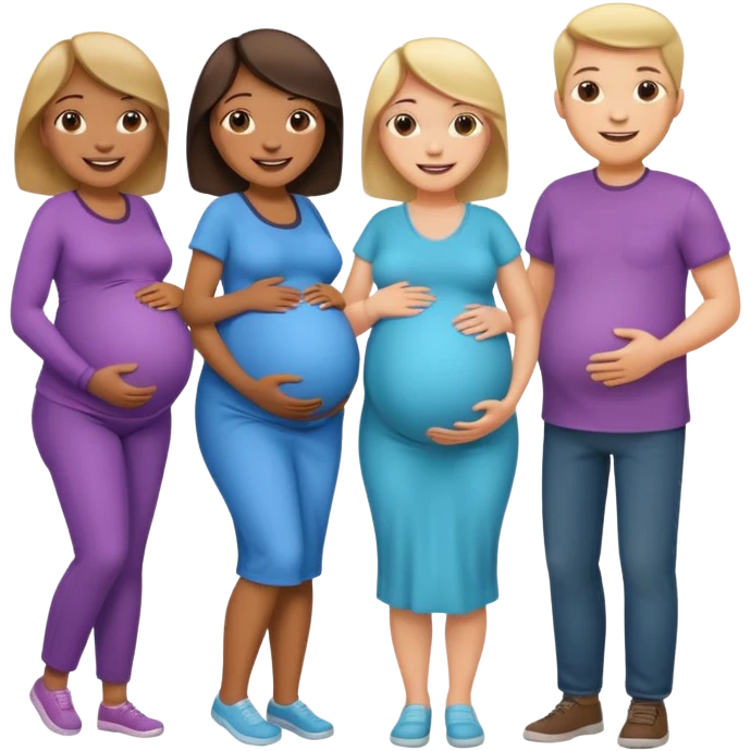 a group of pregnant men and women emoji