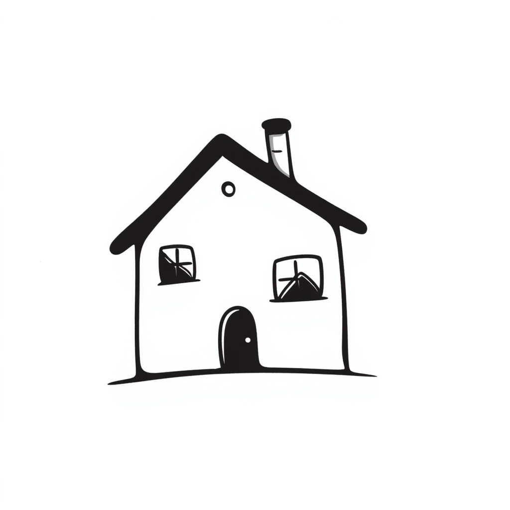 a house, hand drawn doodle style emoji