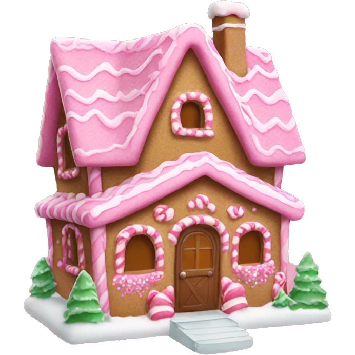Pink gingerbread house  emoji