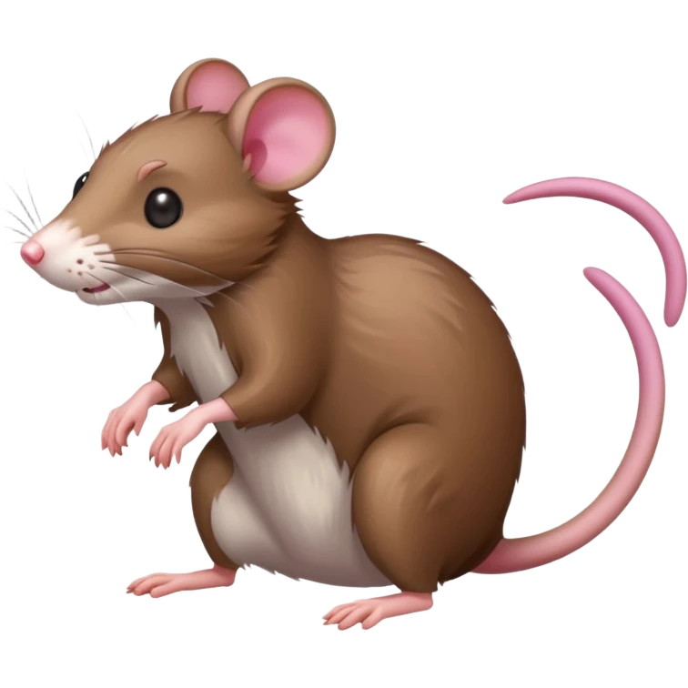 a clumsy rat tripping over its own tail emoji