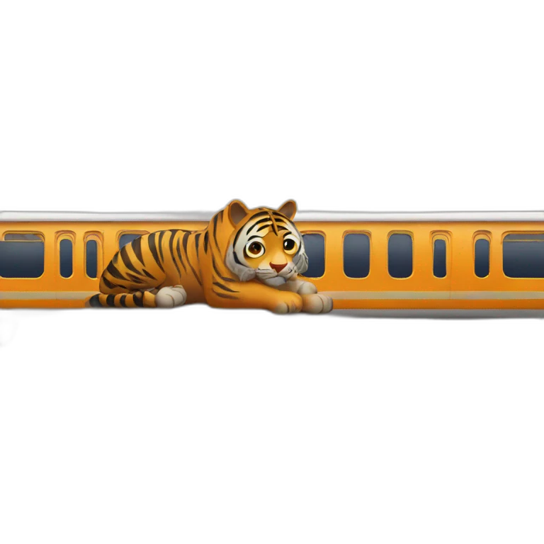 tiger-on-a-train emoji