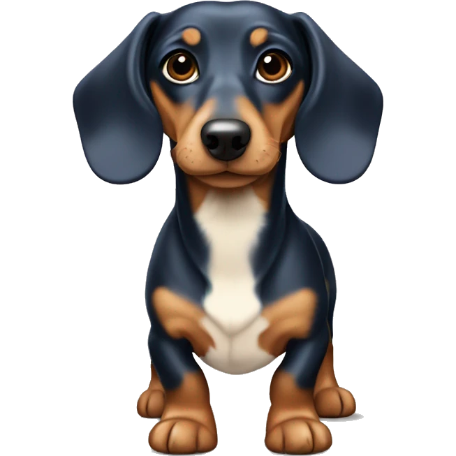 Blue, tan, and cream dapple dachshund  emoji