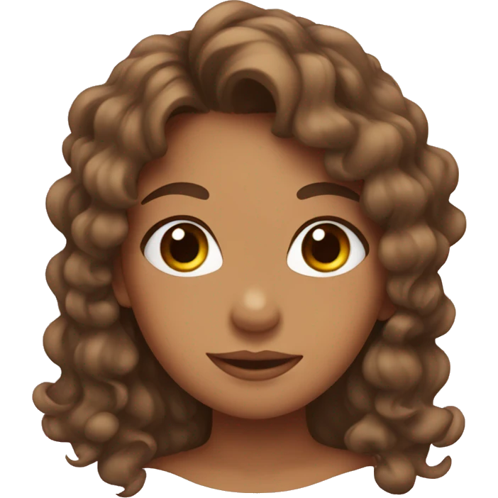 Tan girl with brown curly hair and a bow  emoji
