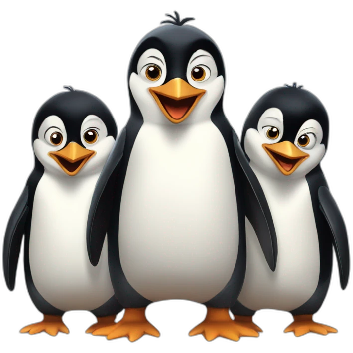 three penguins from madagascar emoji