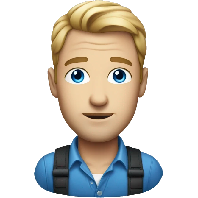 A man with blue eyes in stylish clothes  emoji