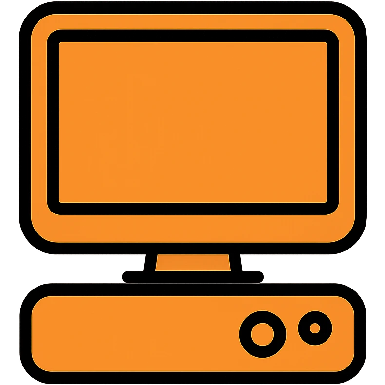 orange computer, color icon style emoji