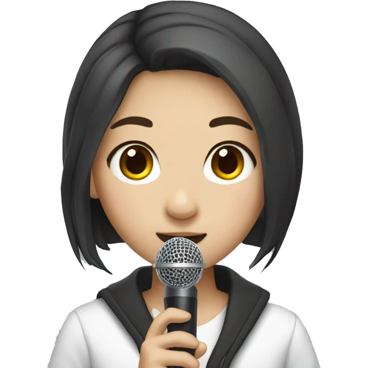 Korean girl with microphone  emoji