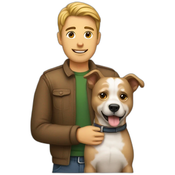 homme avec un chien emoji