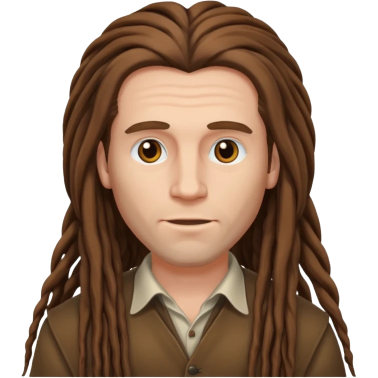 white Man with long brown dreadlocks emoji