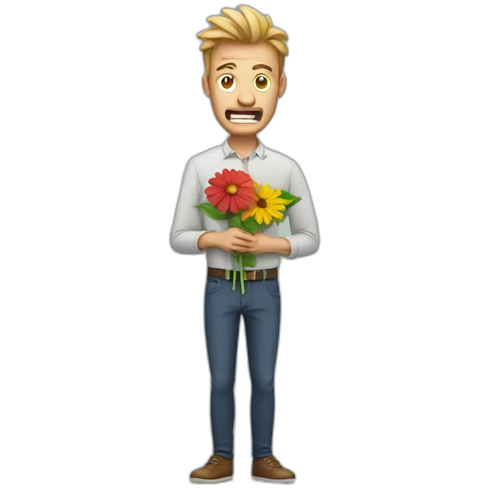 hangry guy with a flower emoji