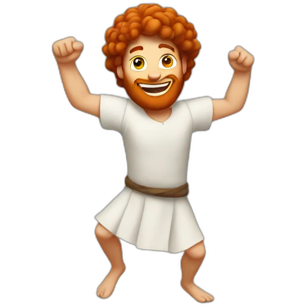 David dancing red-haired biblical emoji