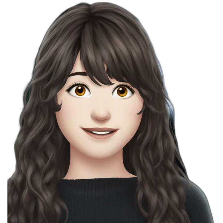 brown hair girl smiling portrait. emoji