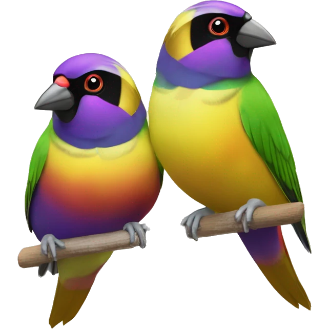 A pair of Gouldian finches  emoji