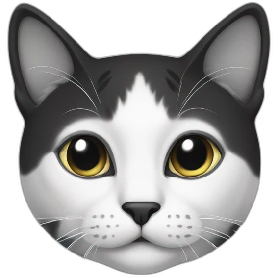Cat black and white emoji