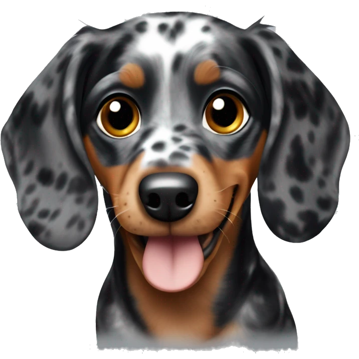Black Merle mini dachshund  emoji