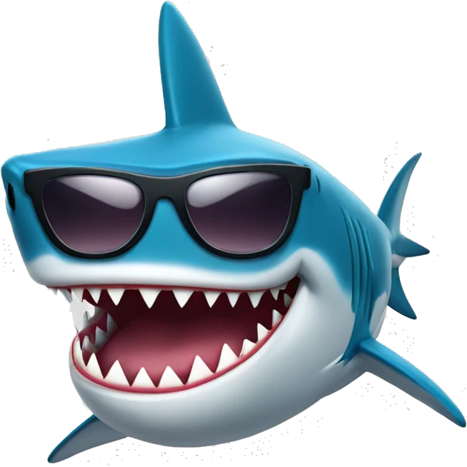 cool shark wearing sunglasses emoji