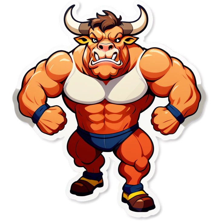 Bull with muscles emoji