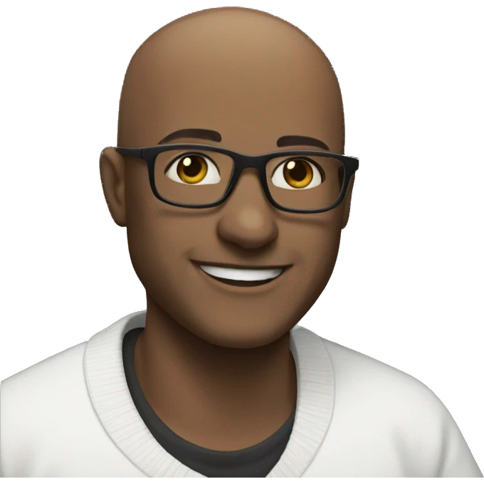smiling bald man in glasses emoji