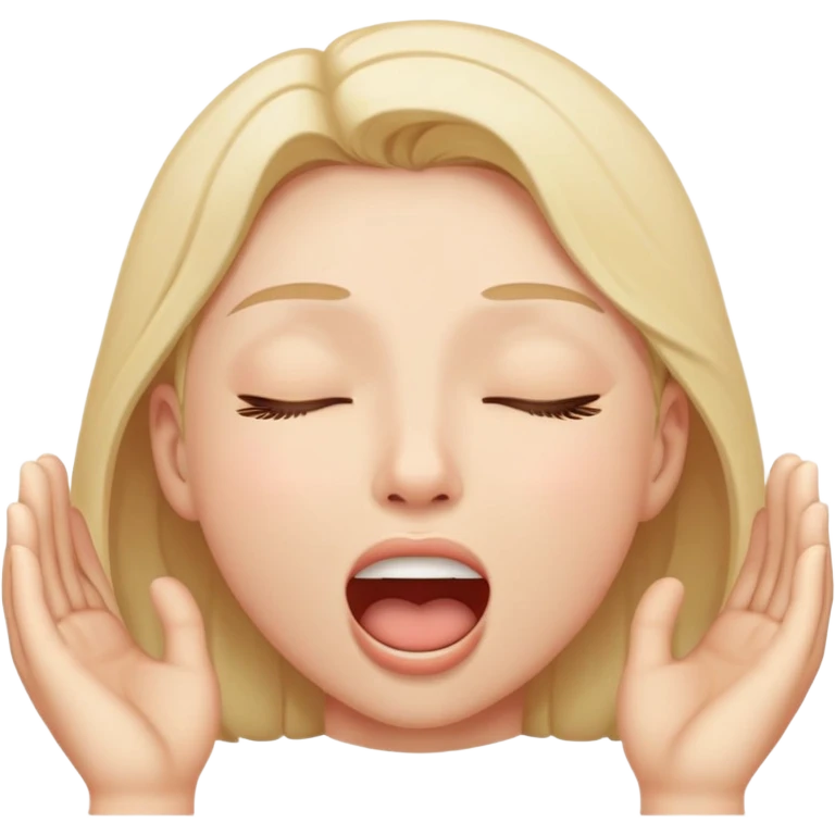 person with closed eyes and mouth open in blissful expression moaning with pleasure emoji