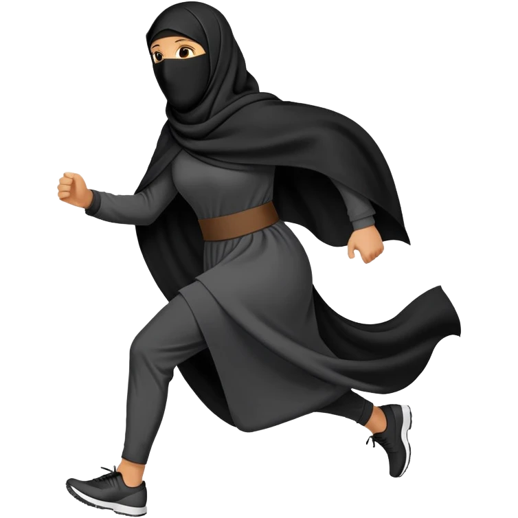 person wearing a niqab, running emoji