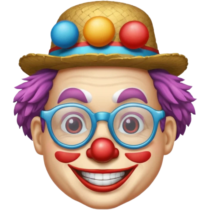Clown feathered hat with glasses emoji
