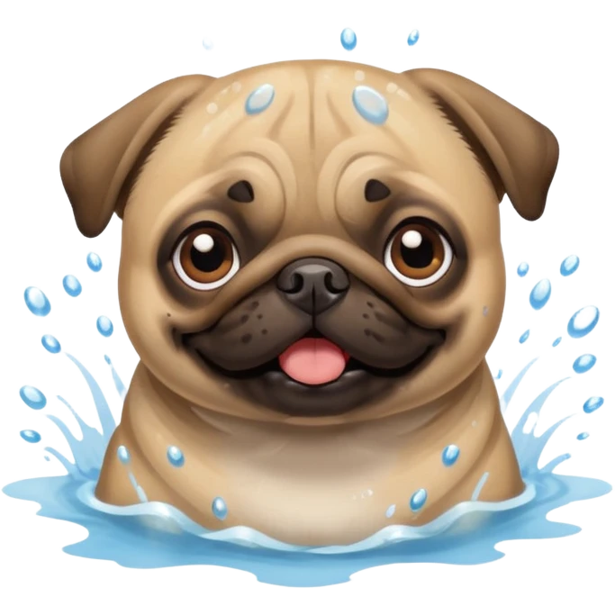 Pug  nadando emoji