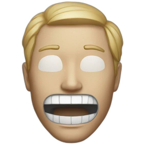 man wearing a skymask with mouth open emoji