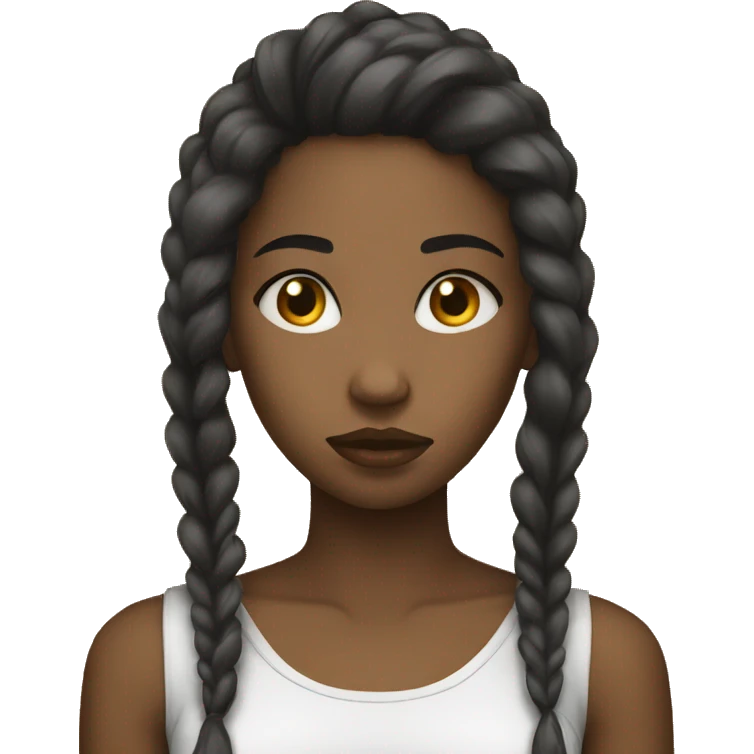 Black teen girl is sad emoji