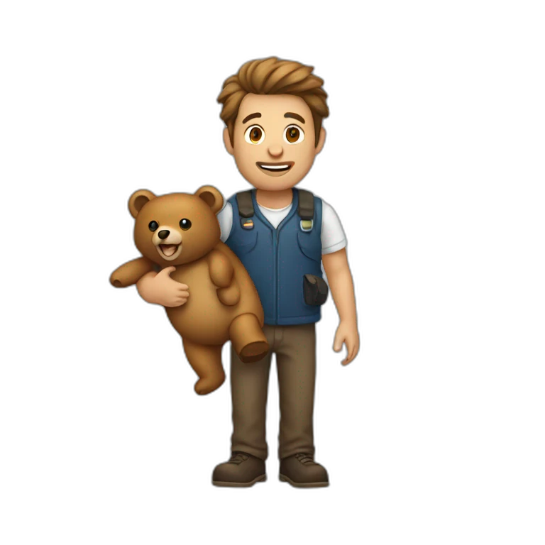 men holding a bear emoji