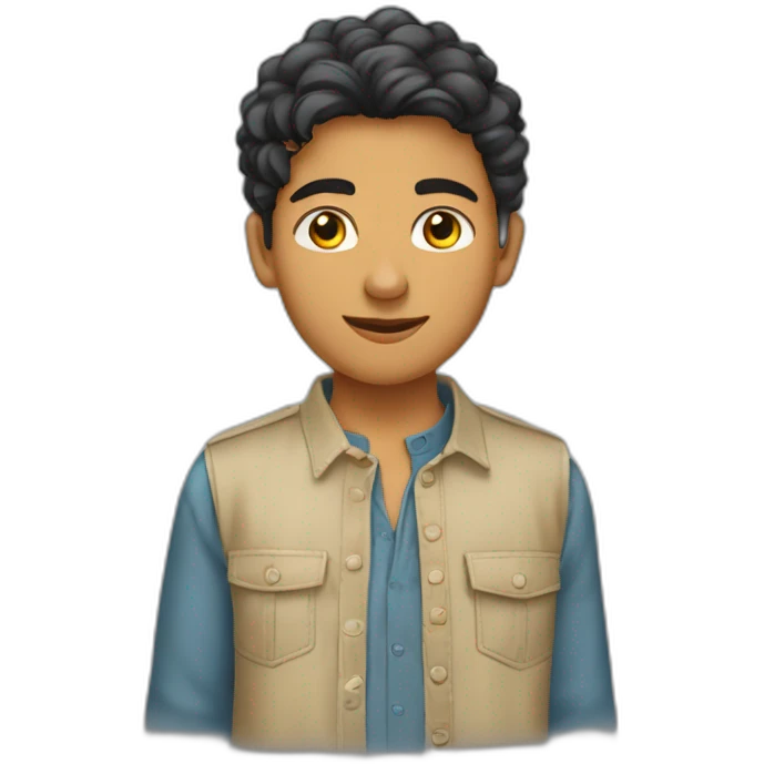 Un jeune homme de 14 ans portant une chemise marocaine emoji