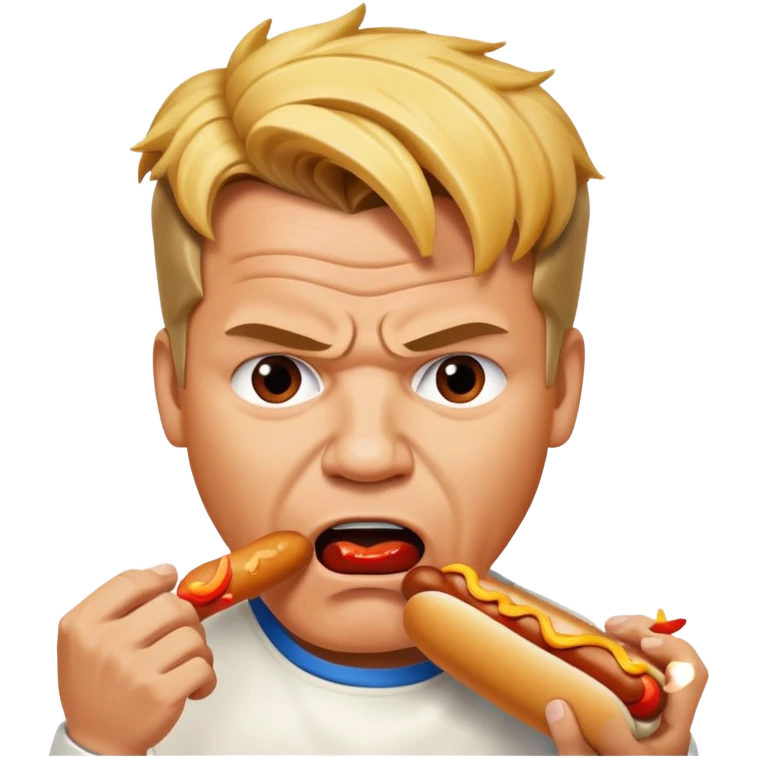 gordon ramsay eat a hotdog, angry emoji