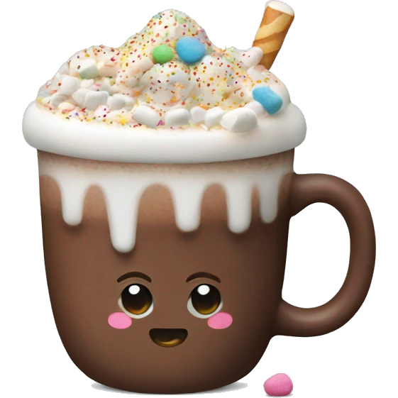 hot chocolate with marshmallows and sprinkles emoji