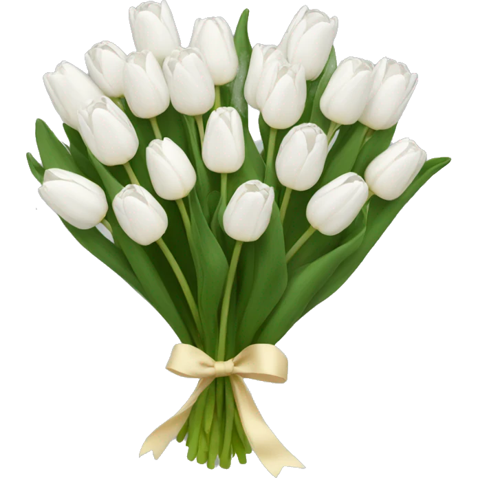 white tulip bouquet  emoji