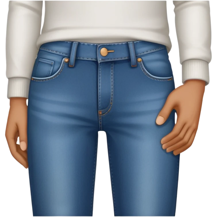 Create an emoji that is focused on a human butt. The butt is wearing jeans but the person has both hands down their pants with one hand on each butt cheek. emoji
