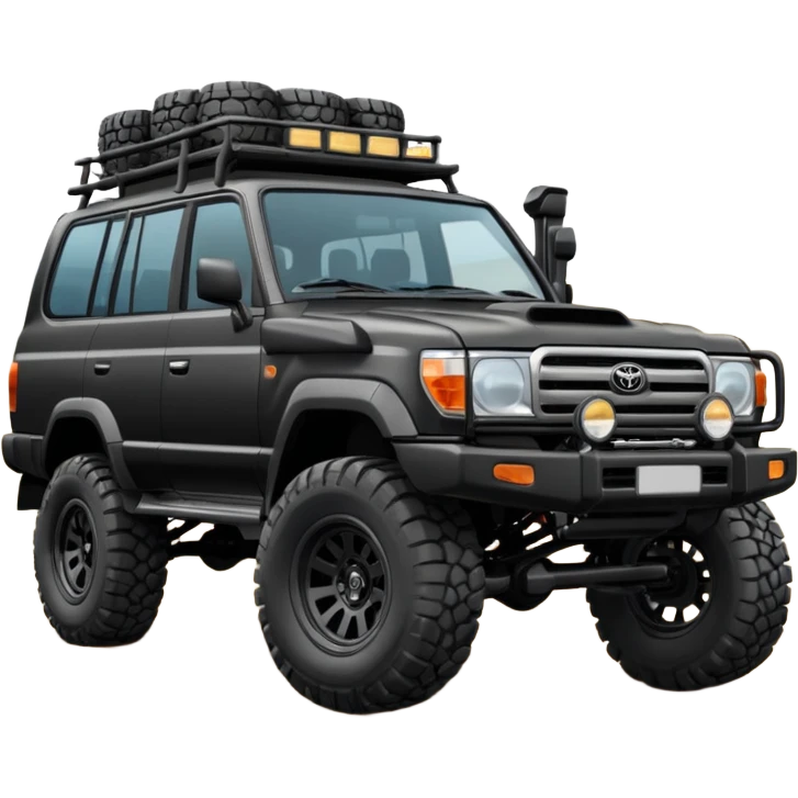 Modified Toyota landcr black color car uiser emoji