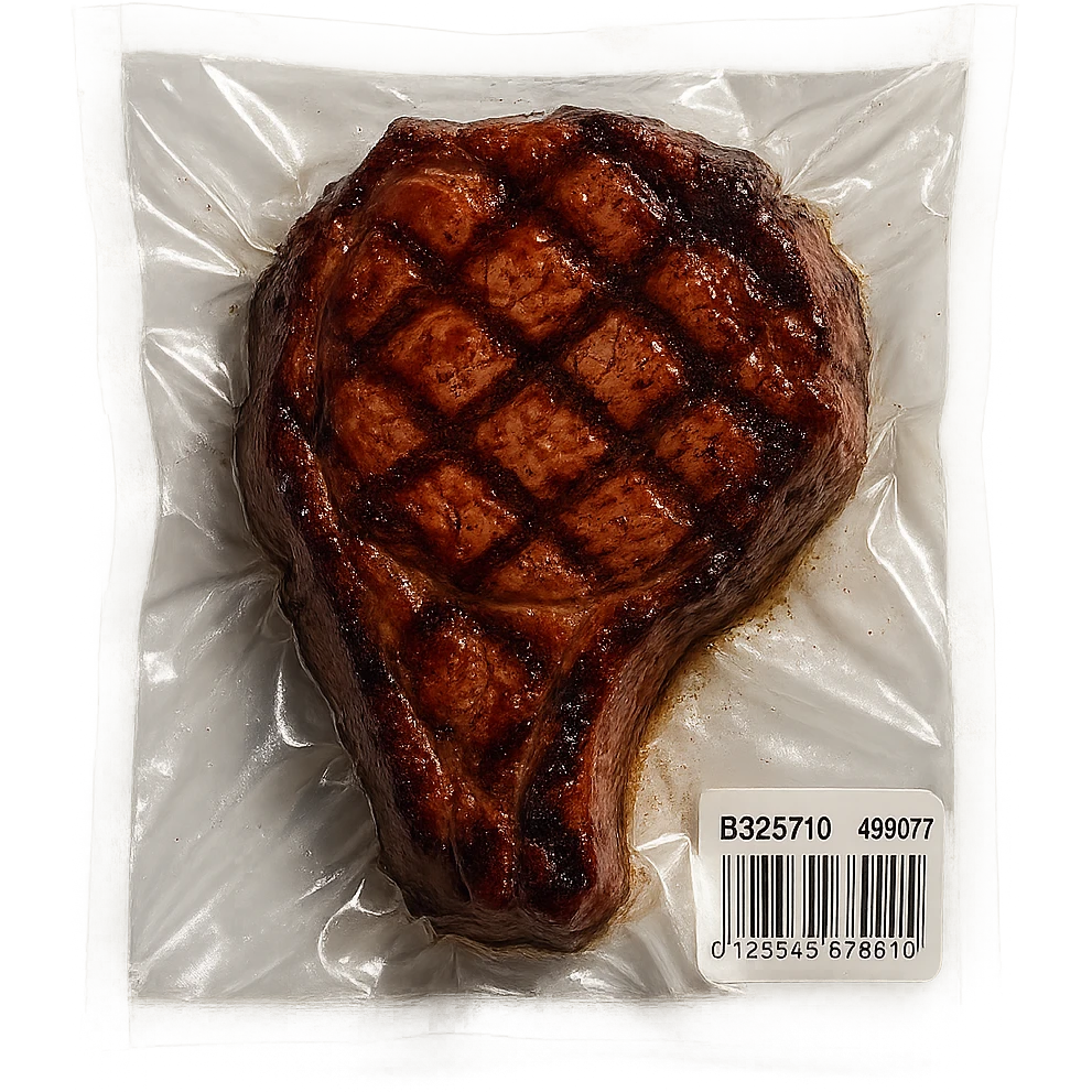 grilled steak, glossy vacuum-sealed style emoji