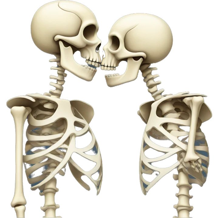 Skeleton kiss emoji