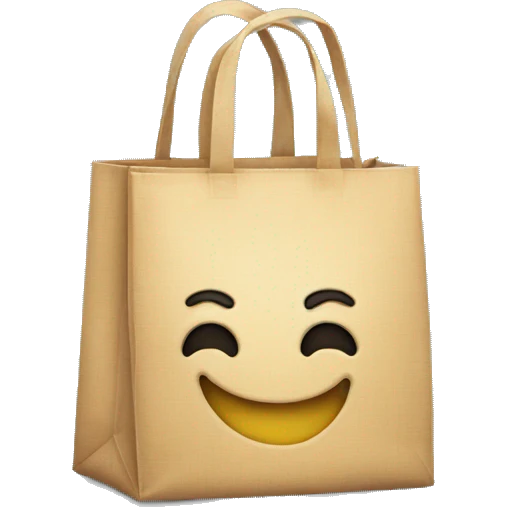 smiley face emoji wearing a bag emoji
