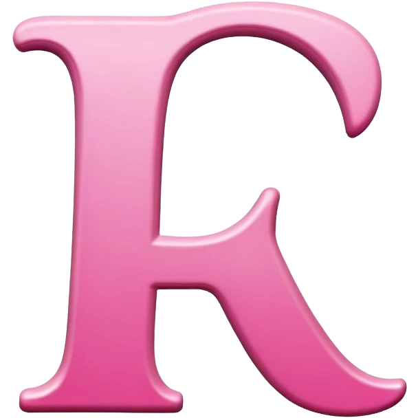 Pink, romantic, refined, fancy, letter “f” of the alphabet emoji