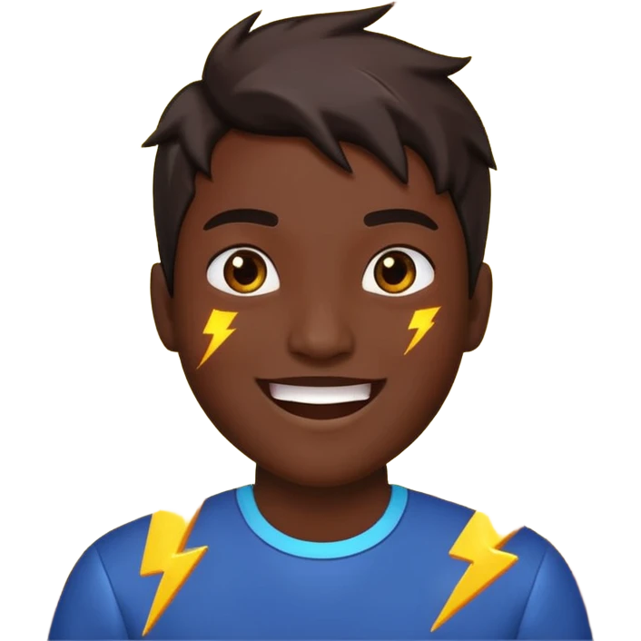 Rayos y centellas en expresión de alegría color negro emoji