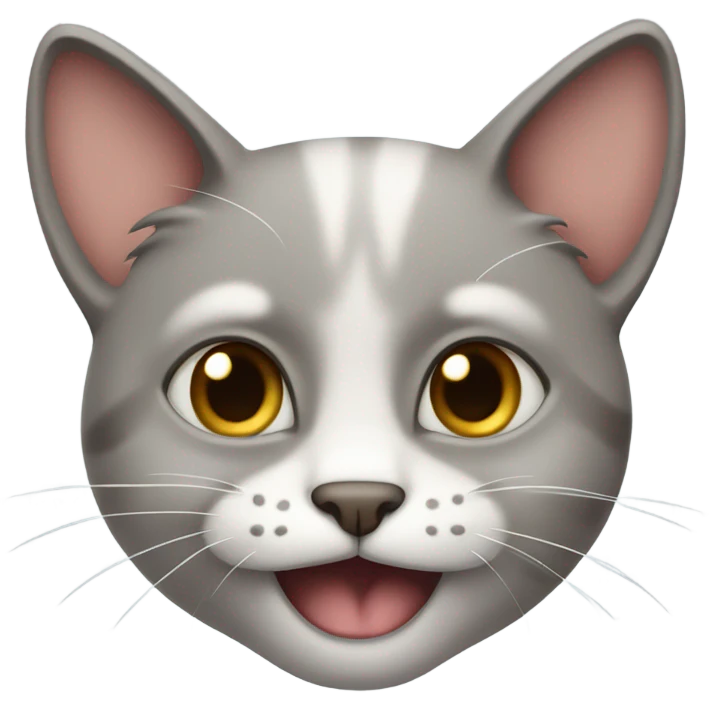 Cat with a pained, fake smile emoji