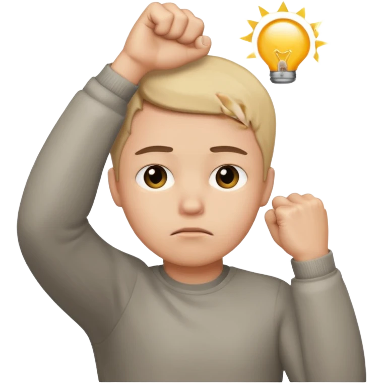 😔 this emoji with a fist over its head emoji