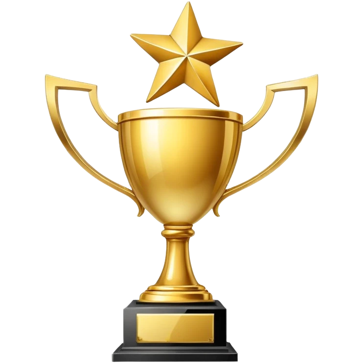 Victory trophy with golden shine emoji
